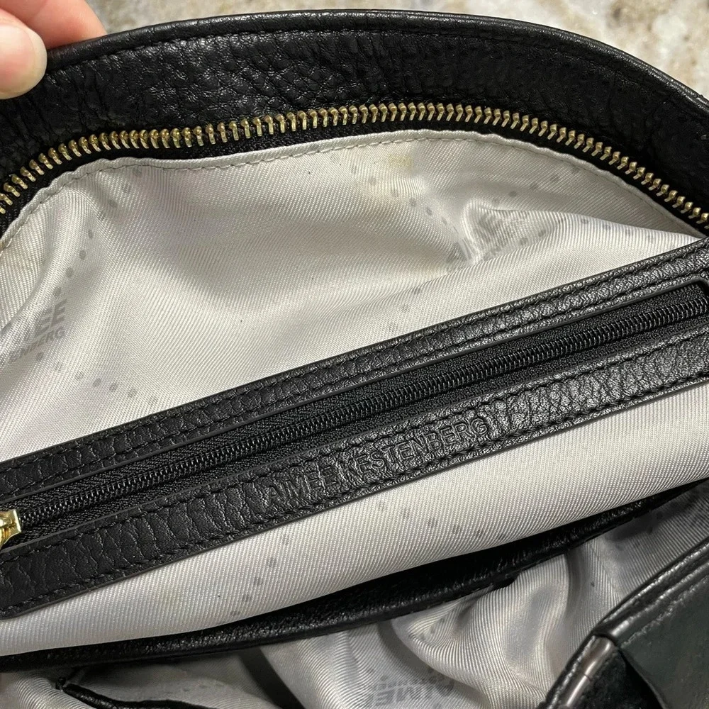 AIMEE KESTENBERG Black Leather Suede Shoulder Bag